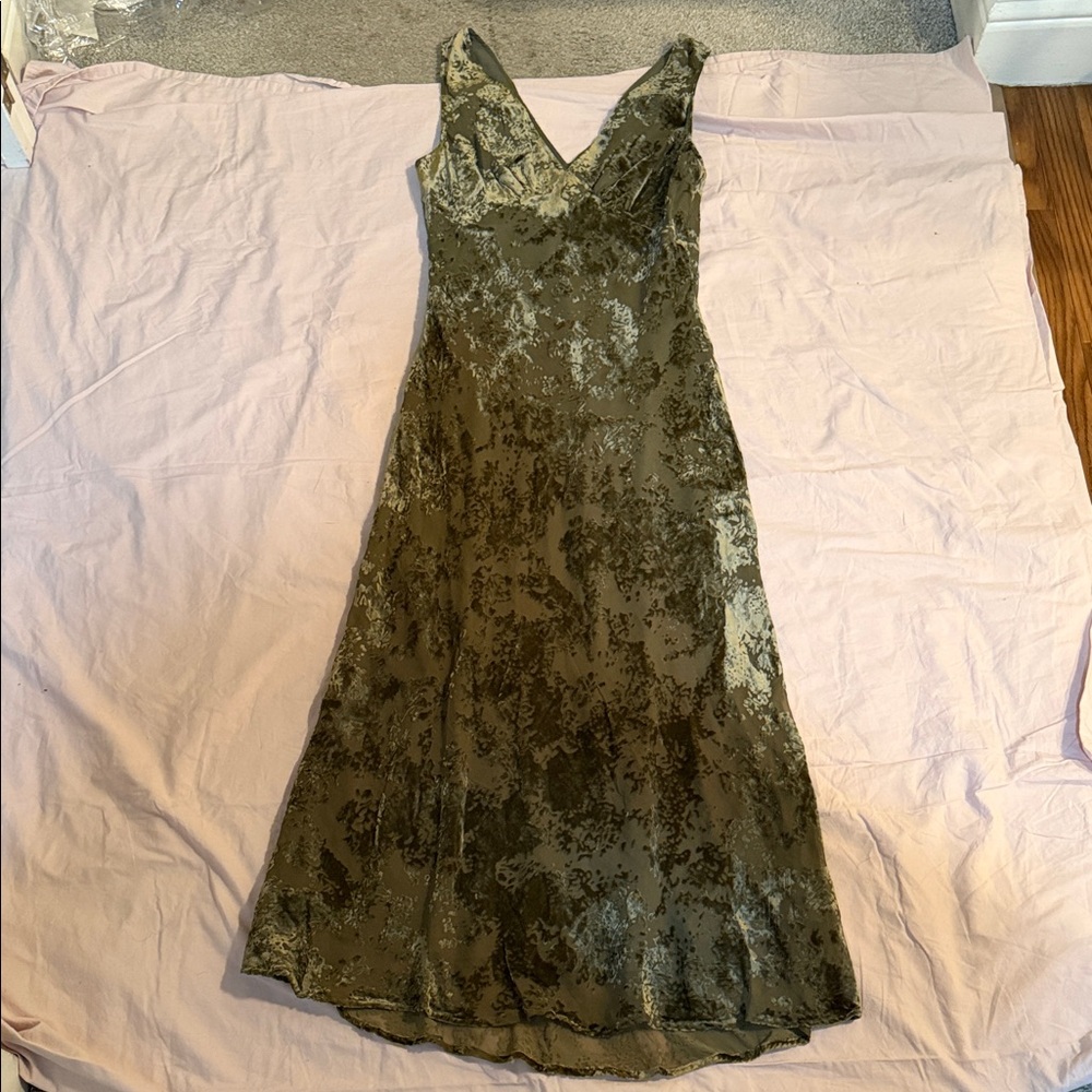 Mango Olive Green Maxi Dress
